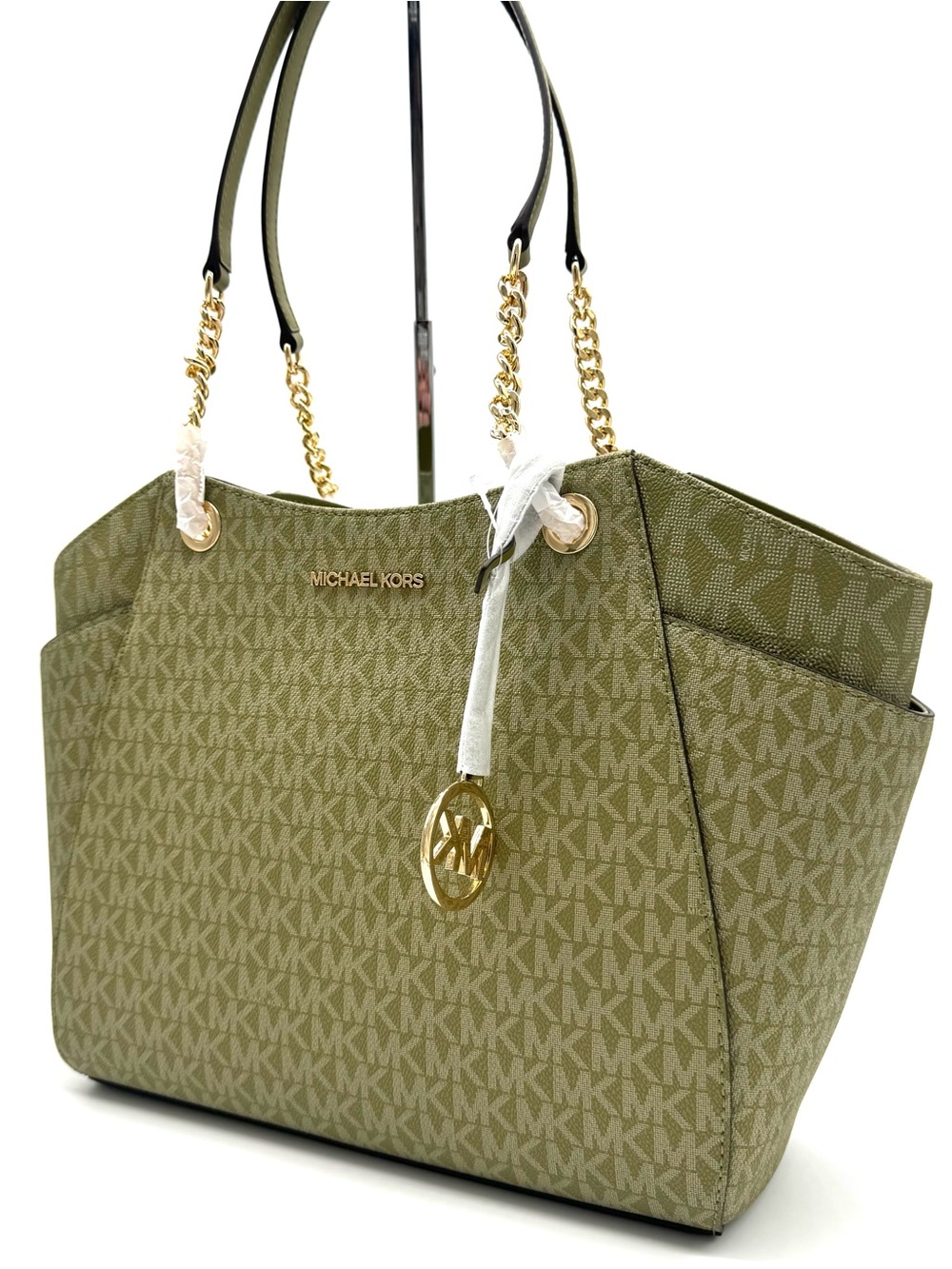 Michael Kors Jet Set Large Signature Logo Shoulder Bag-Oregano